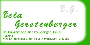 bela gerstenberger business card